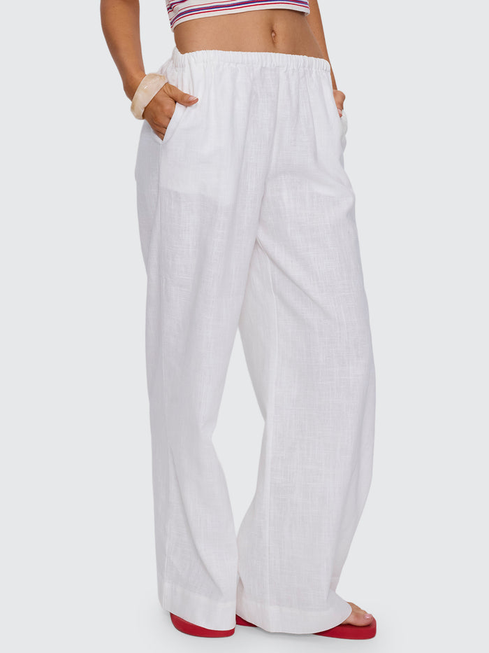 Lettie Elastic Pant - White 4