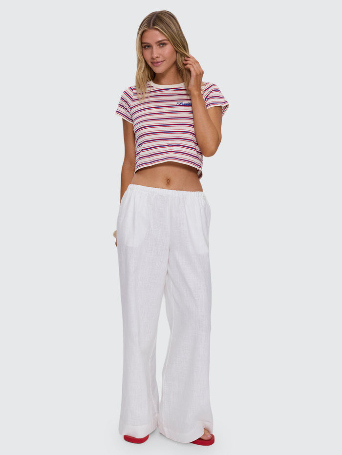 Lettie Elastic Pant - White 4
