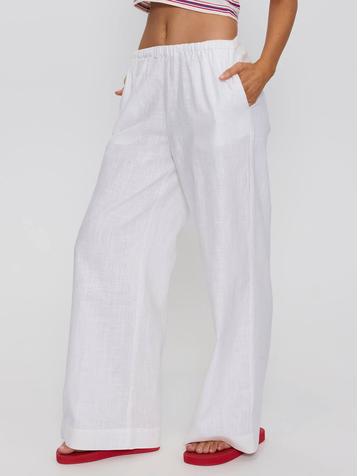 Lettie Elastic Pant - White 4