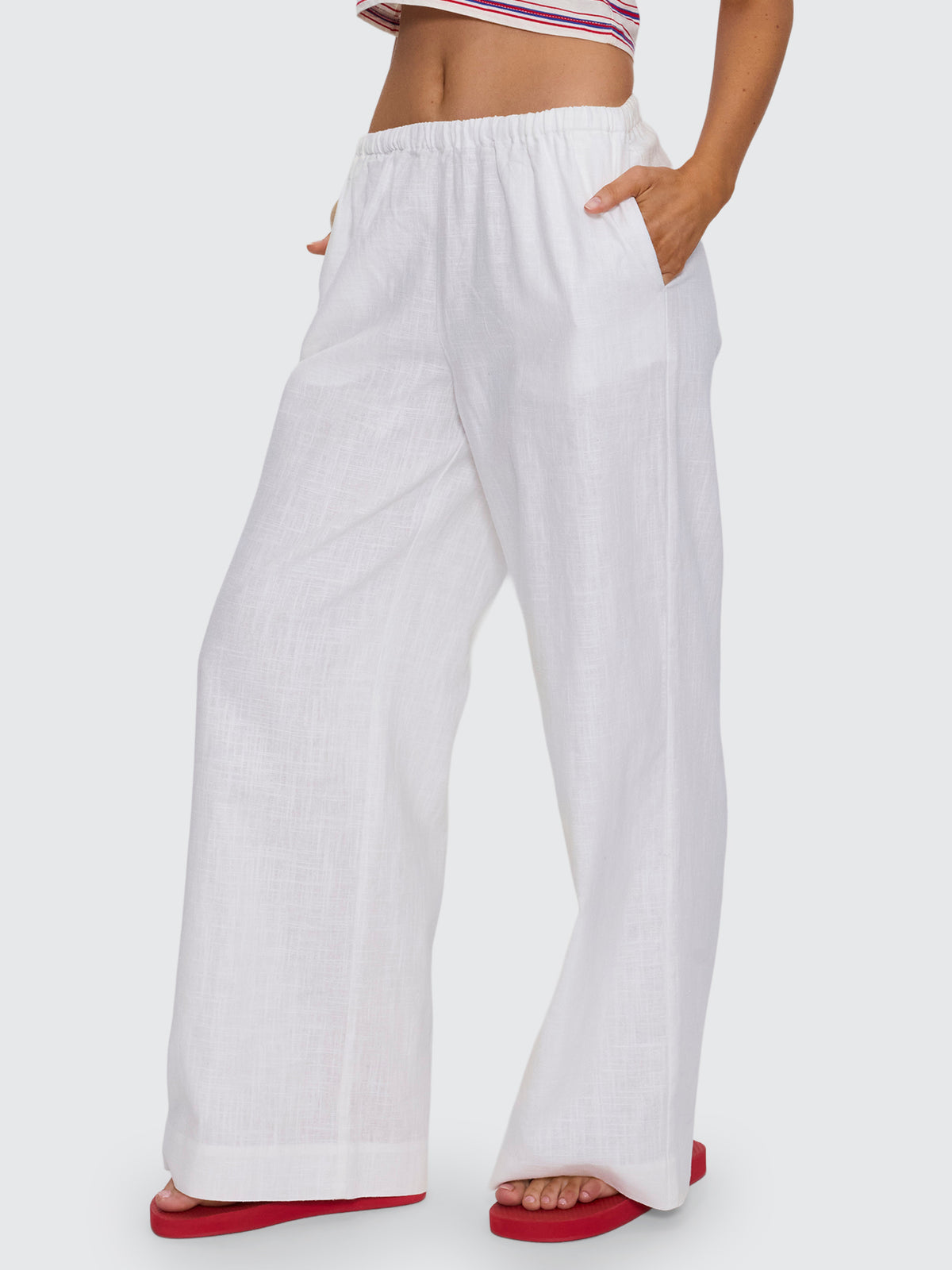 Lettie Elastic Pant - White 4