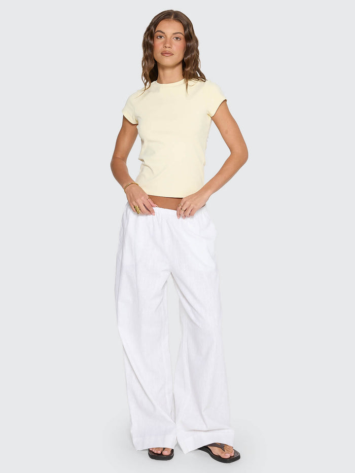 Lettie Elastic Pant - White 4