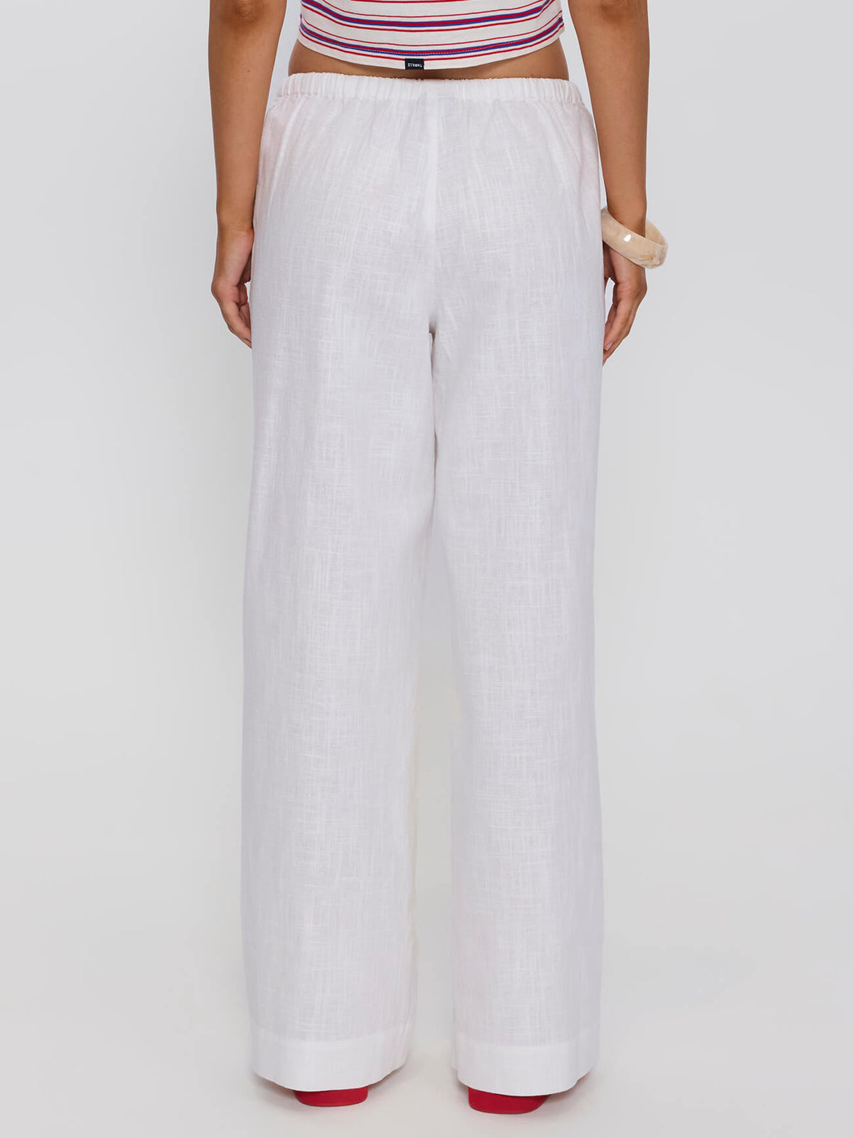 Lettie Elastic Pant - White 4