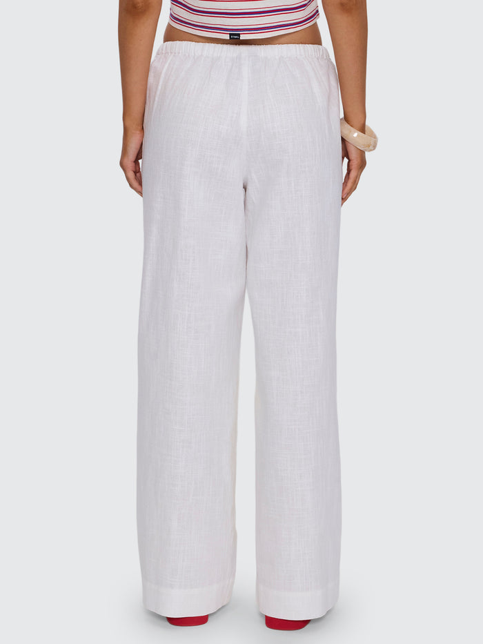 Lettie Elastic Pant - White 4