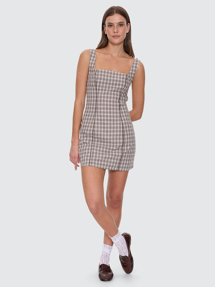 Adorned Check Elsie Mini Dress - Java 4