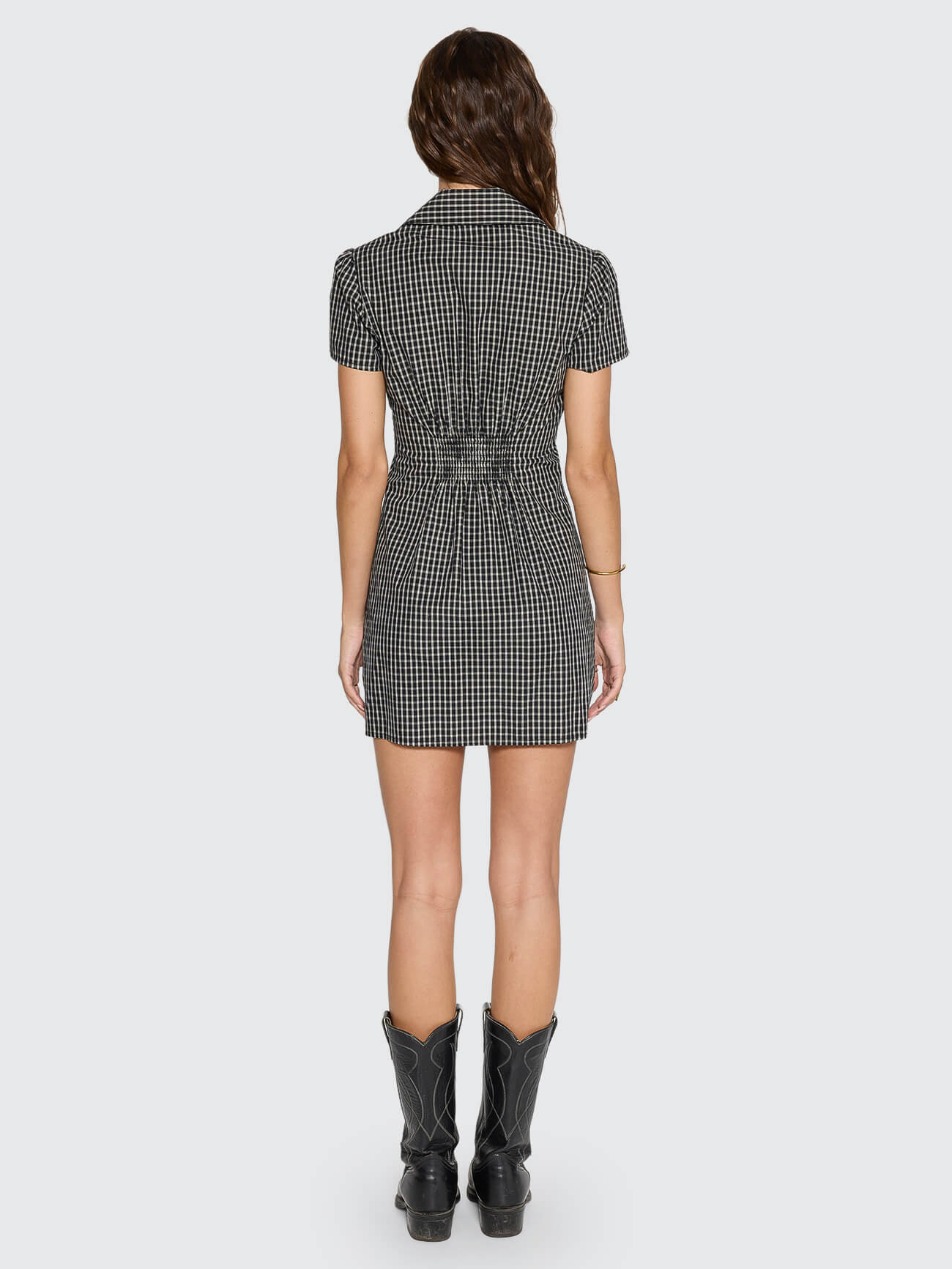 Sienna Check Dress - Black 4