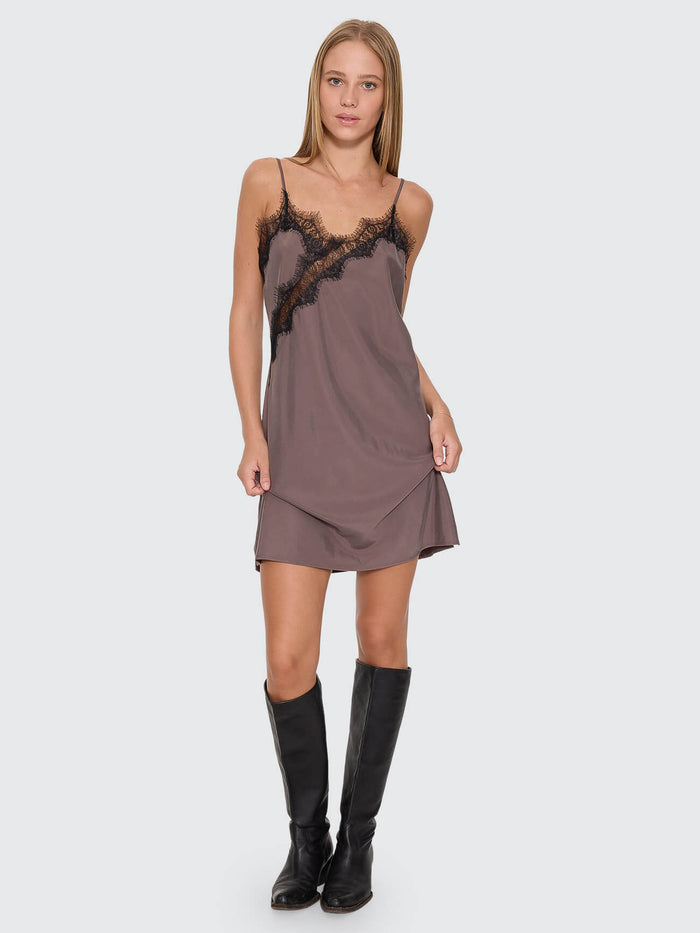 New Romance Lace Mini Slip Dress - Charcoal Rose 4