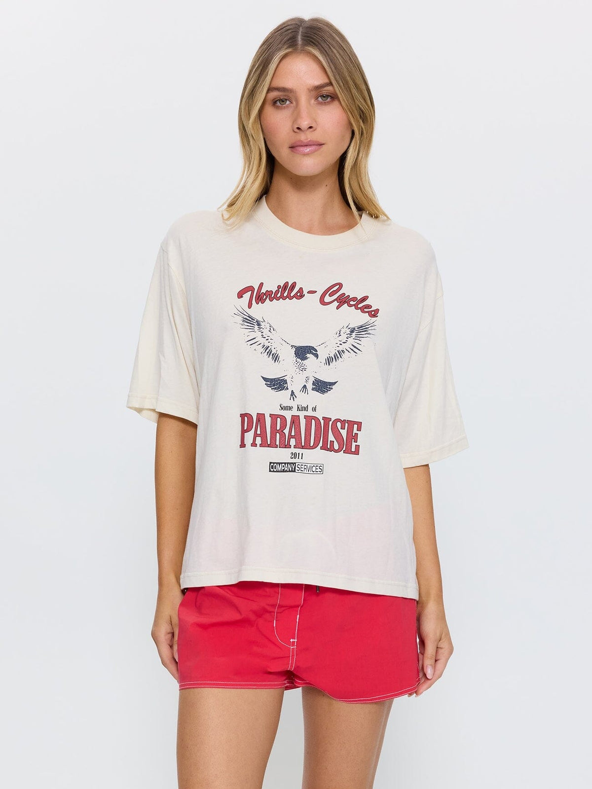 Get The Horns Square Tee - Heritage White