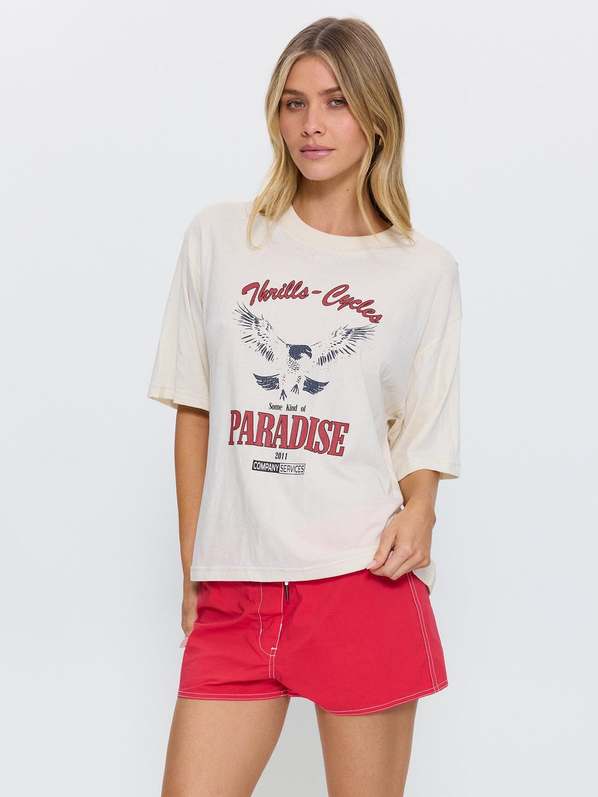 Get The Horns Square Tee - Heritage White