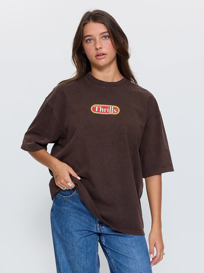 World Of Wonder Oversized Tee - Postal Brown 4