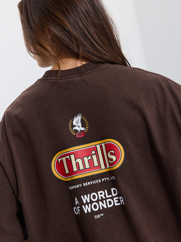 World Of Wonder Oversized Tee - Postal Brown 4