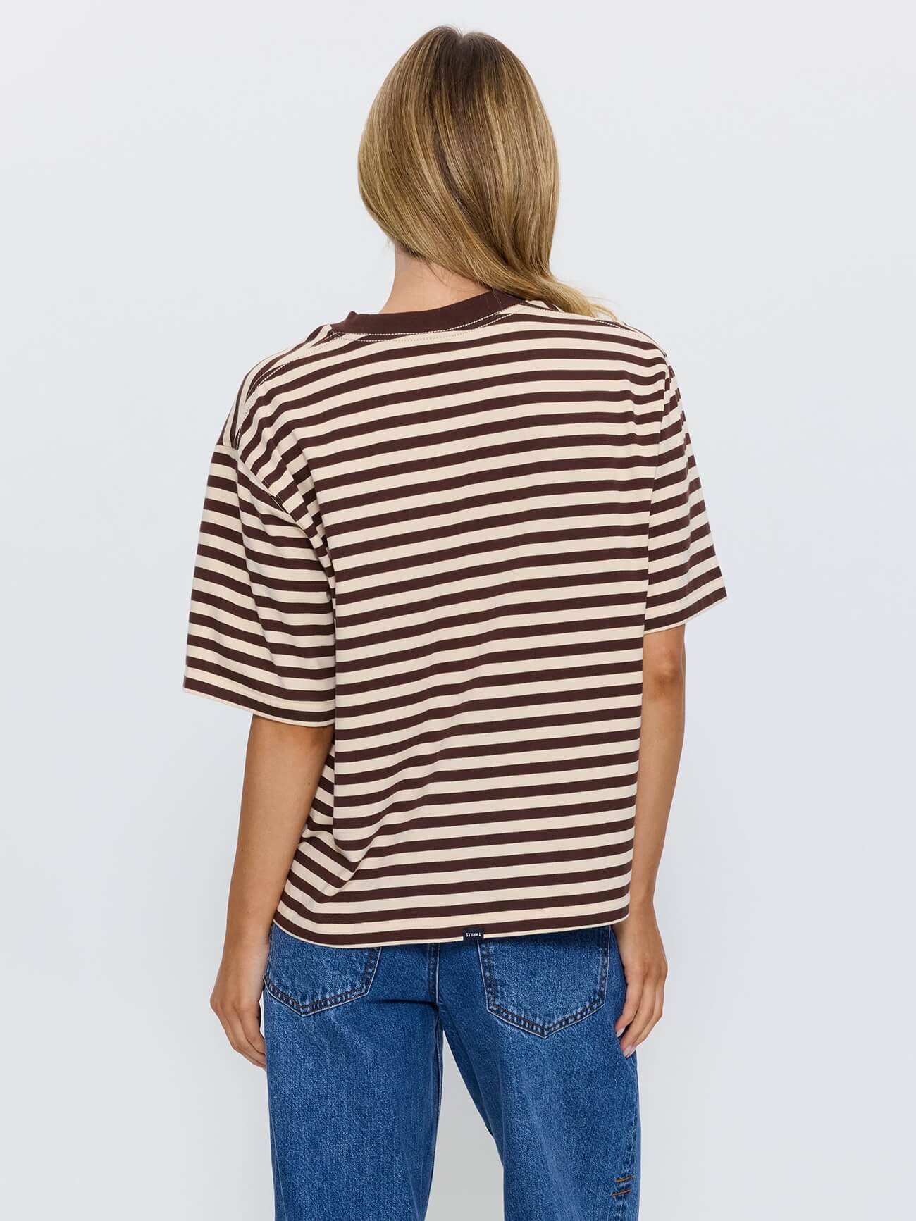 Echoes Stripe Square Tee - Butter Cream Stripe 4