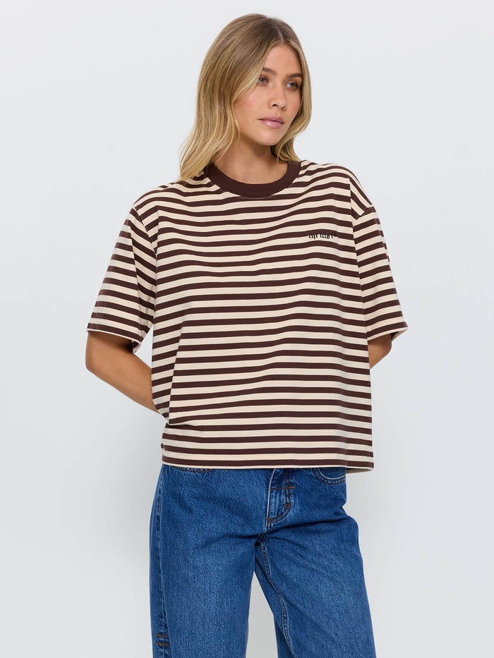 Echoes Stripe Square Tee - Butter Cream Stripe 4
