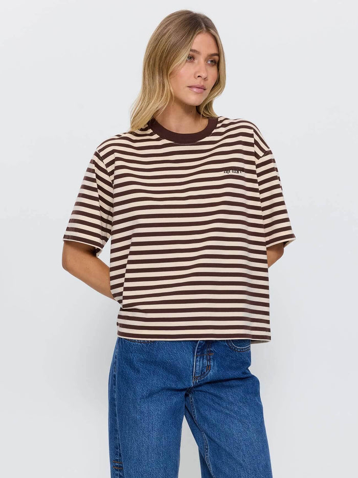 Echoes Stripe Square Tee - Butter Cream Stripe 4