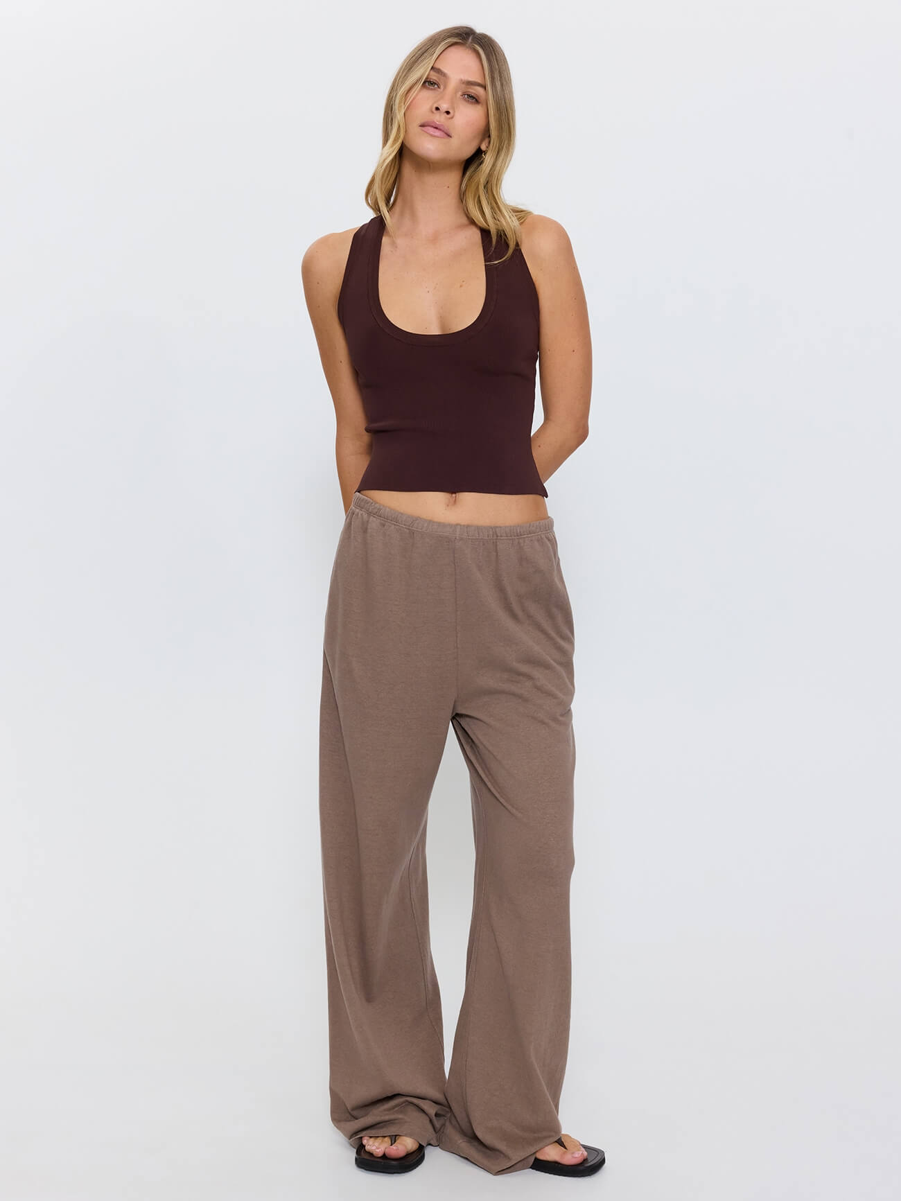 Astra V Neck Tank - Cocoa 4