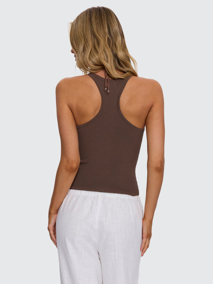 Anna V Neck Tank - Cocoa 4
