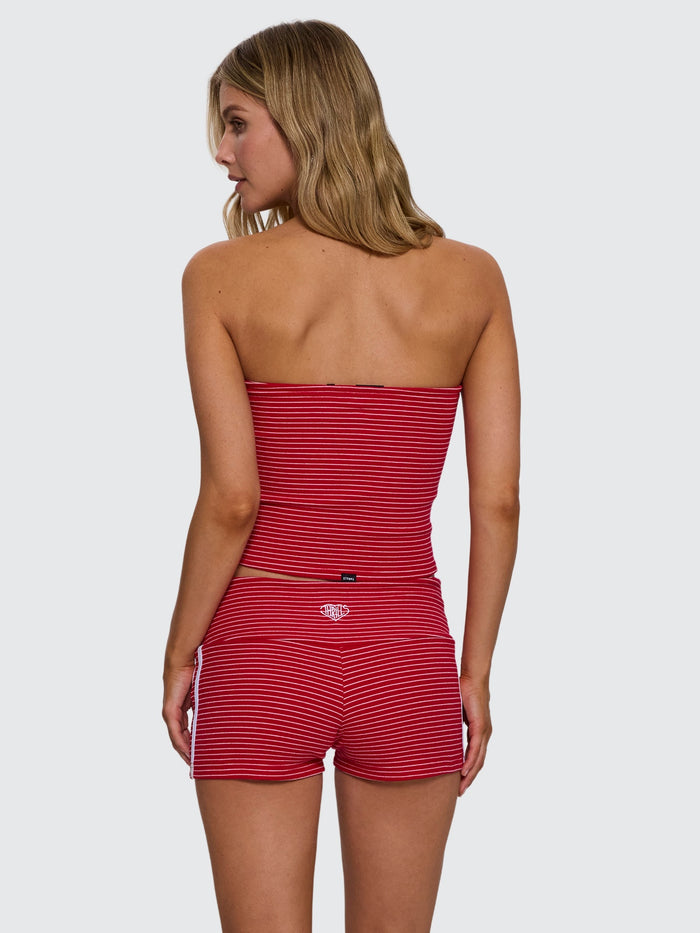 No Clue Stripe Tube Tank - Ruby Red Stripe 4