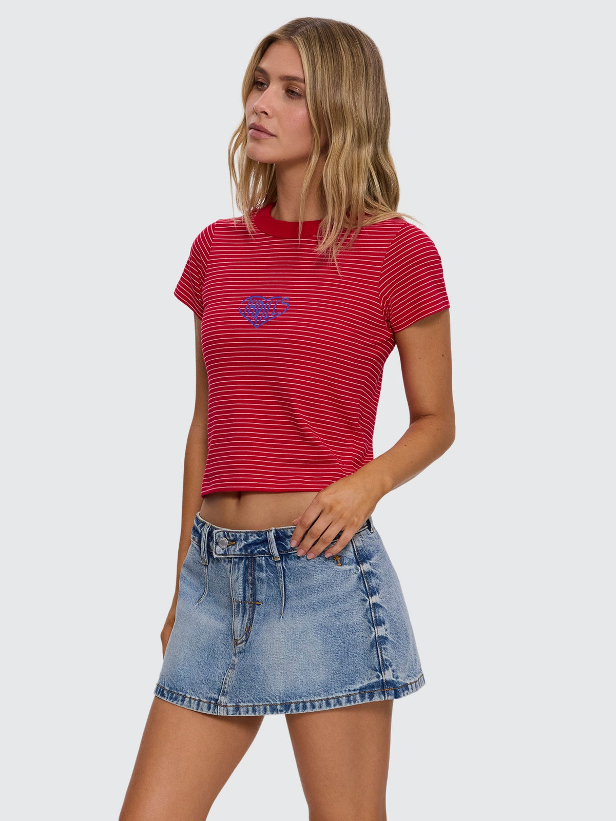No Clue Stripe Boy Tee - Ruby Red Stripe 4