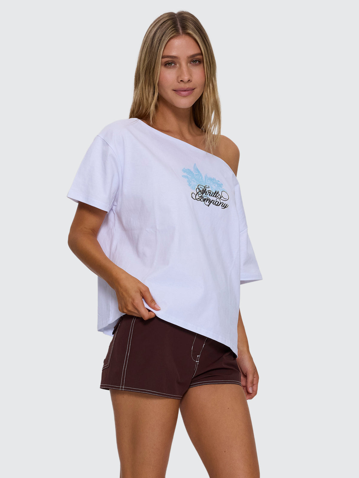 Lost Paradise Off Shoulder Tee - White 4