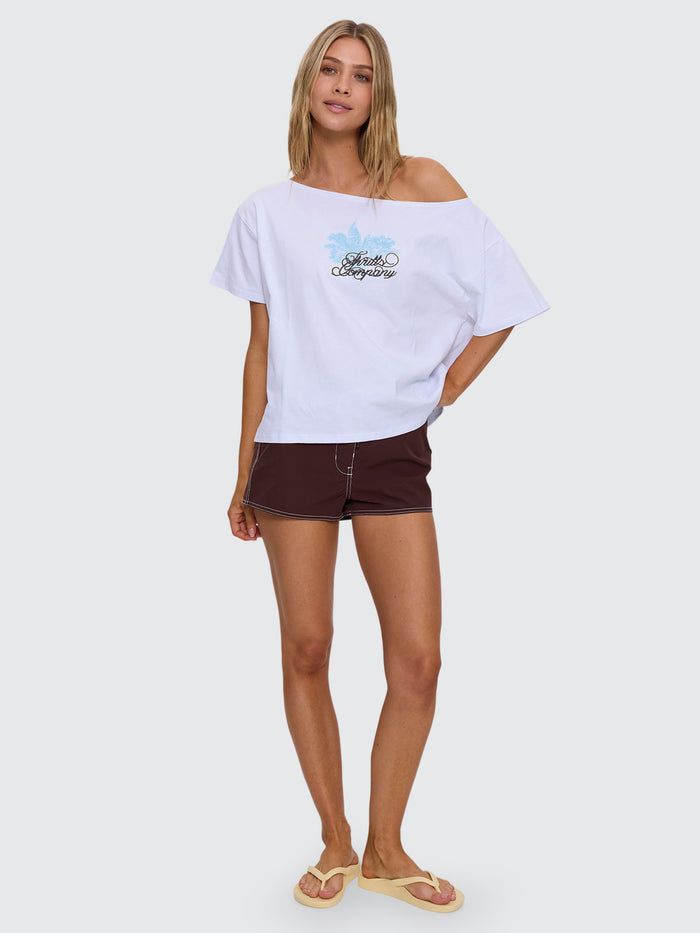 Lost Paradise Off Shoulder Tee - White 4