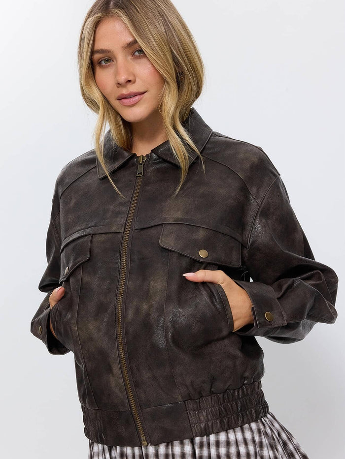Davie Jacket - Washed Brown 4