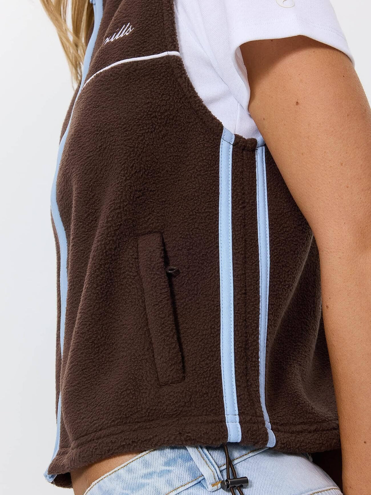 Obey Panelled Vest - Postal Brown 4