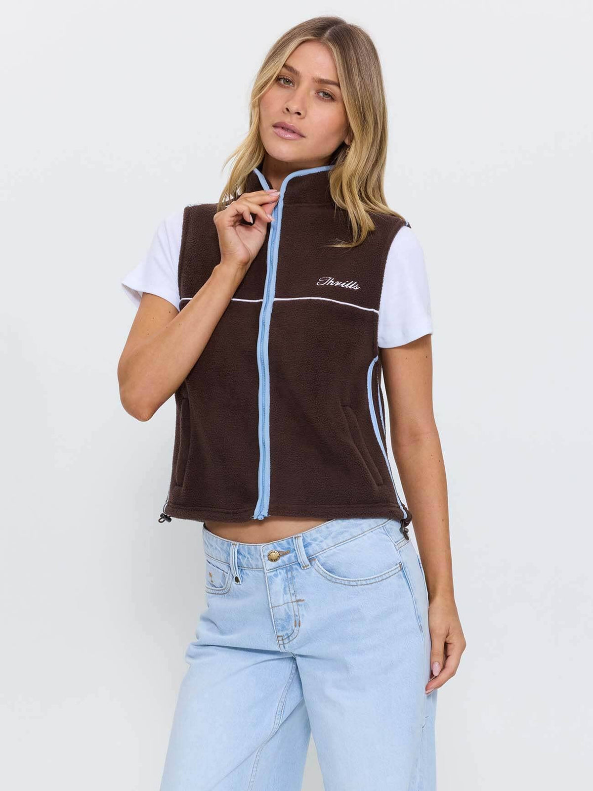 Obey Panelled Vest - Postal Brown 4