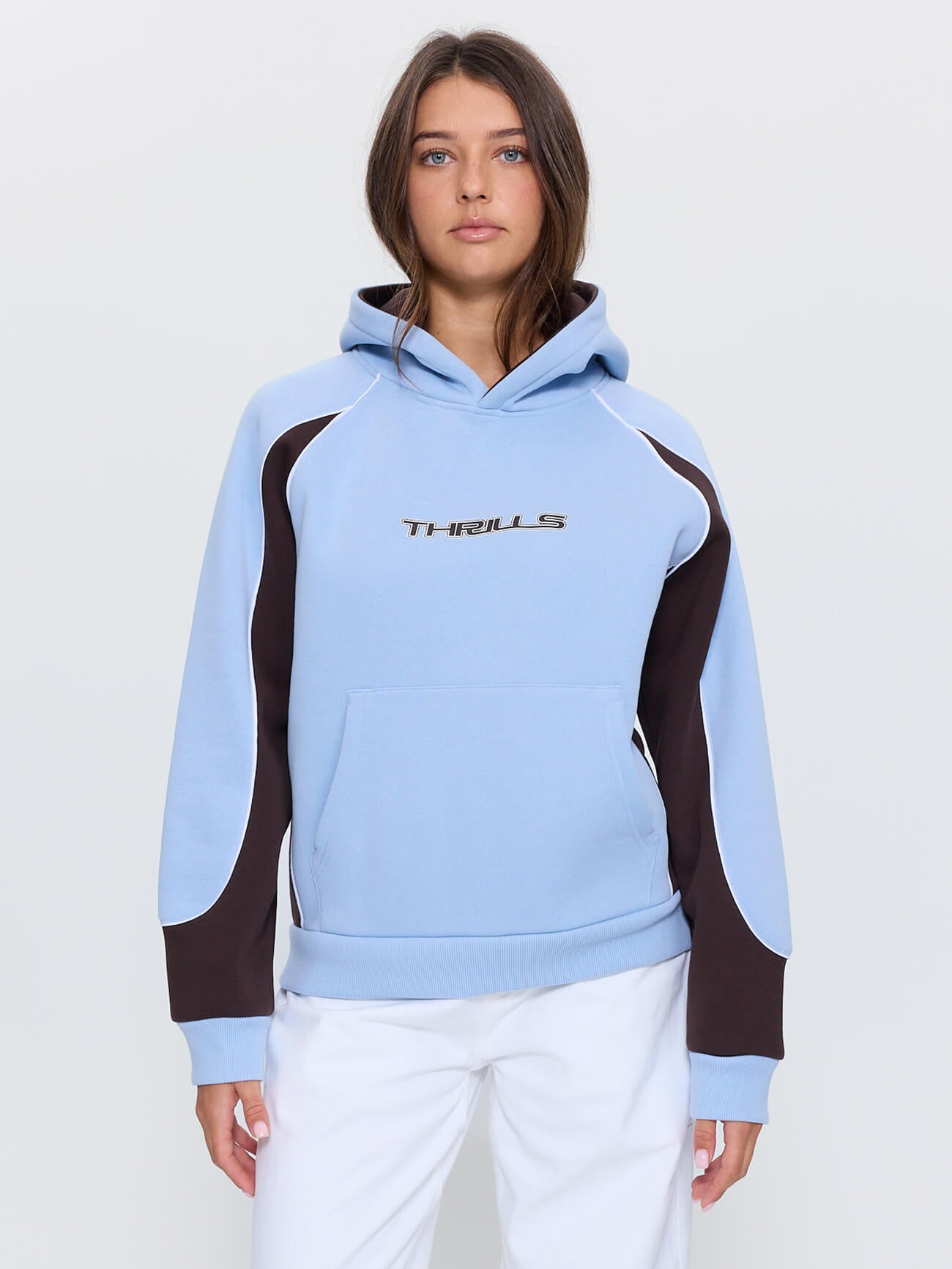 On Repeat Panelled Raglan Hood - Placid Blue 4