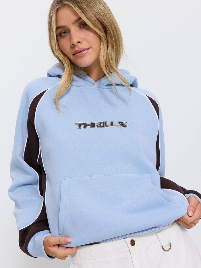 On Repeat Panelled Raglan Hood - Placid Blue 4