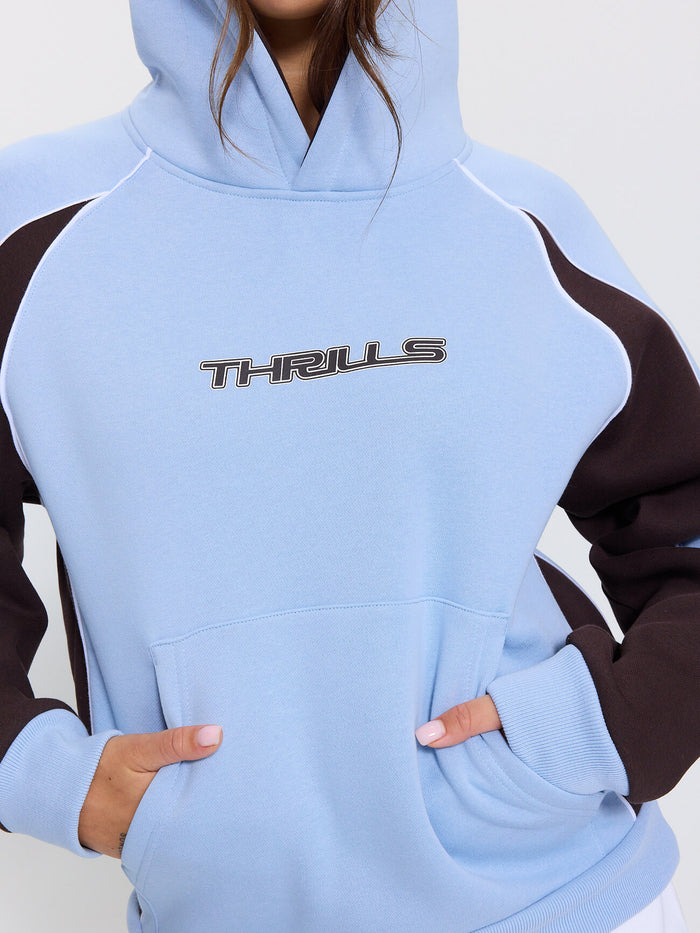 On Repeat Panelled Raglan Hood - Placid Blue 4