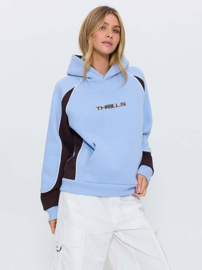 On Repeat Panelled Raglan Hood - Placid Blue 4