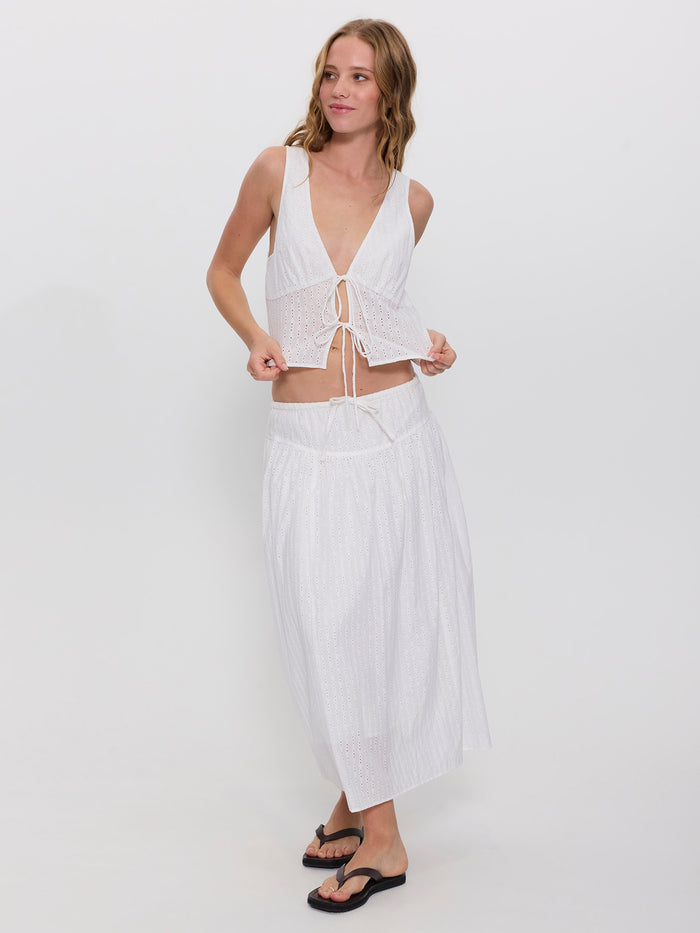 Saige Broderie Anglaise Top - White 4