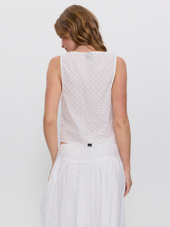 Saige Broderie Anglaise Top - White 4