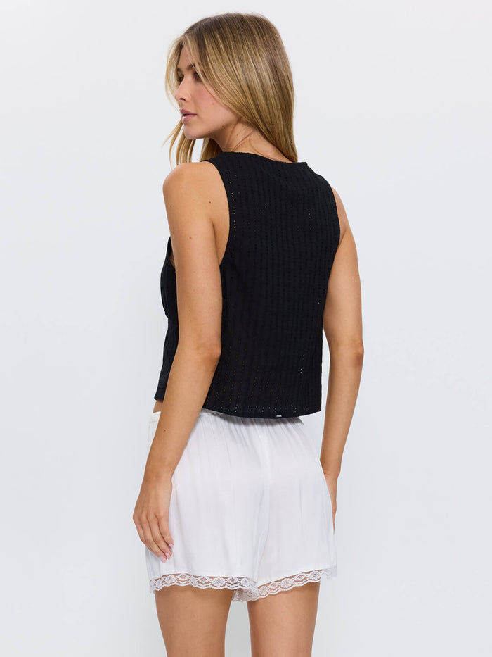 Saige Broderie Anglaise Top - Black 4