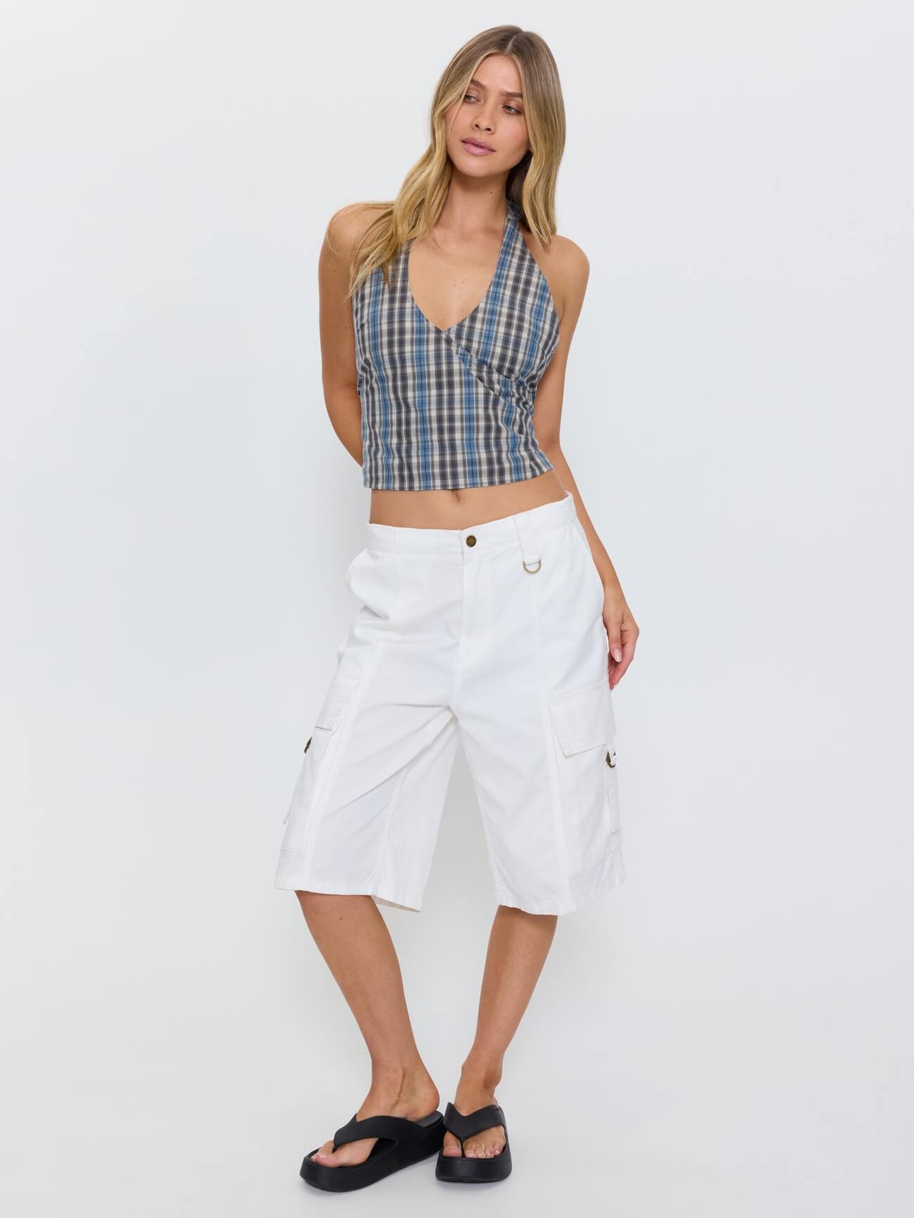 Lost Control Halter Top - Dusty Blue 4