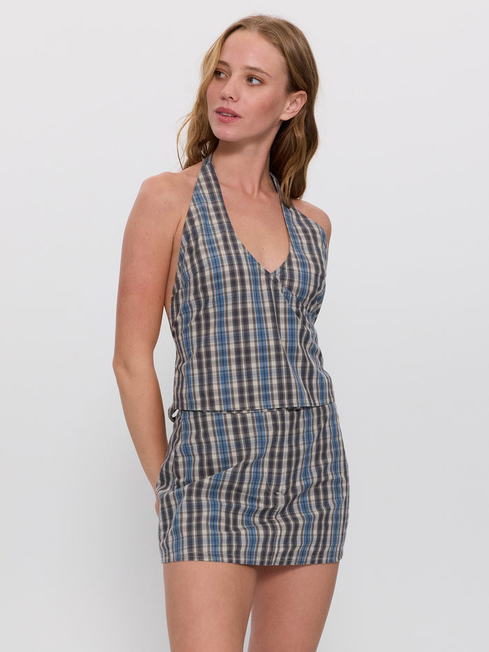 Lost Control Halter Top - Dusty Blue 4