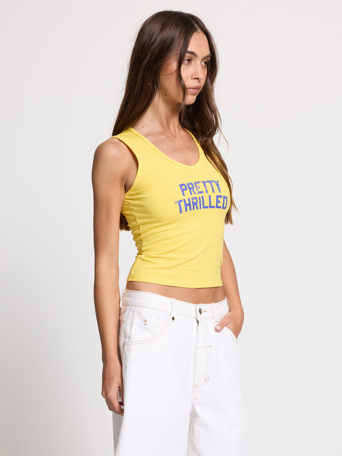 Thrilled V Neck Tank - Mimosa