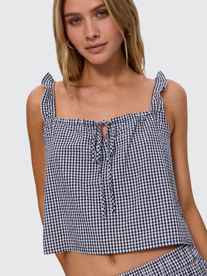 Checkmate Ocean Tie Top - Gingham 4