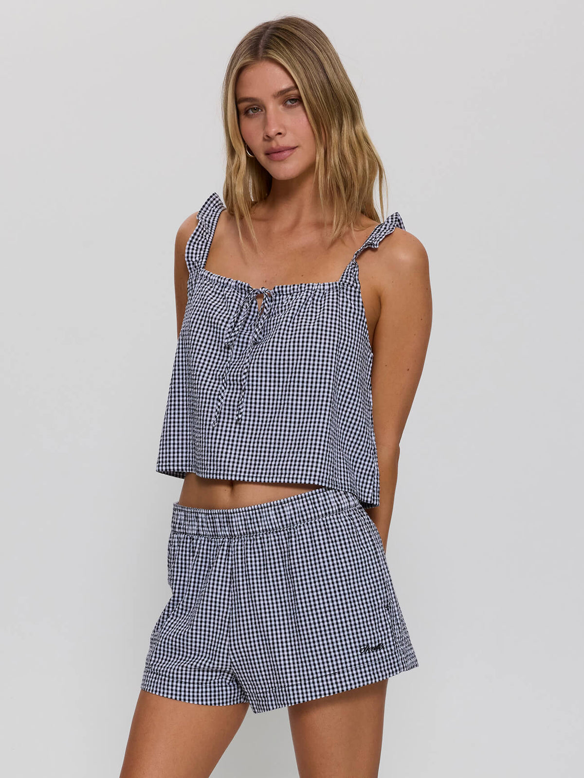 Checkmate Ocean Tie Top - Gingham 4