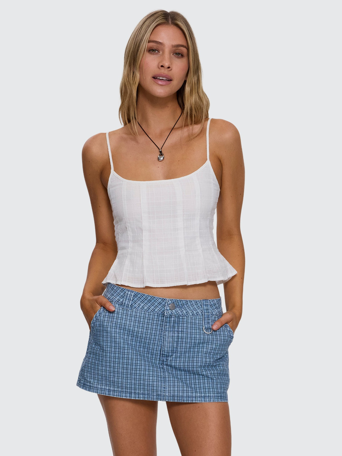 Harley Pleated Cami - White 4