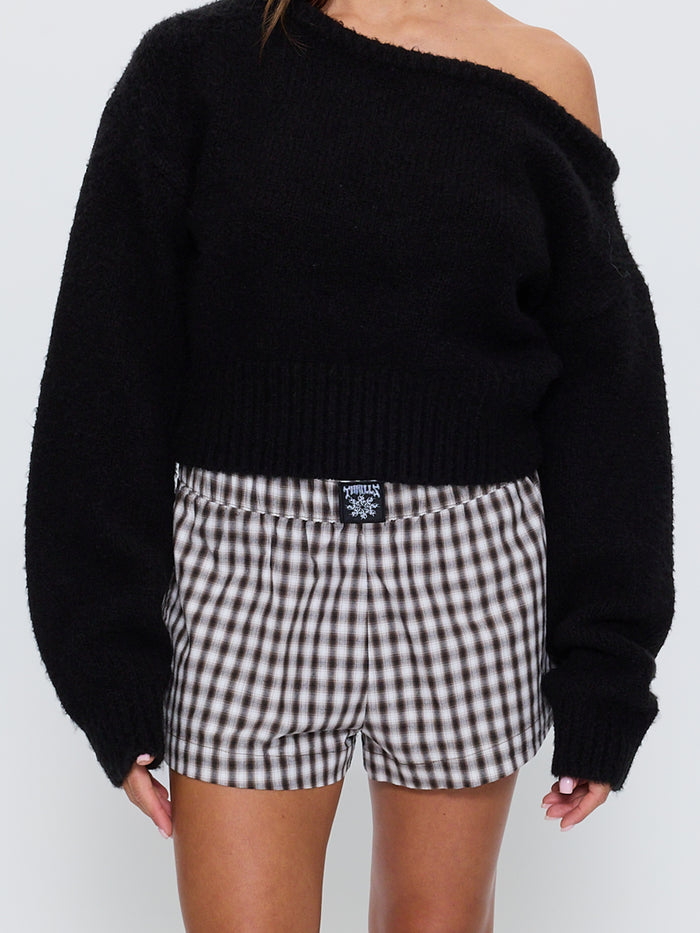 Stagger Check Short - Black