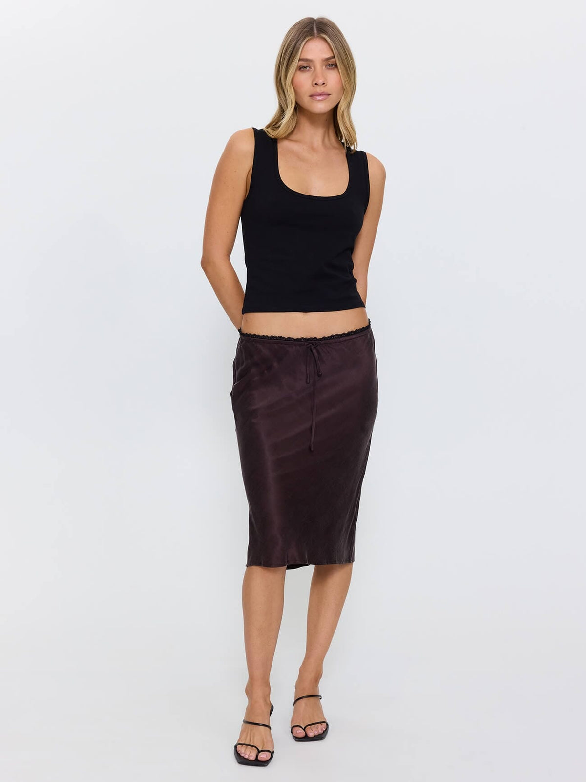 Adele Bias Midi Skirt - Postal Brown 4