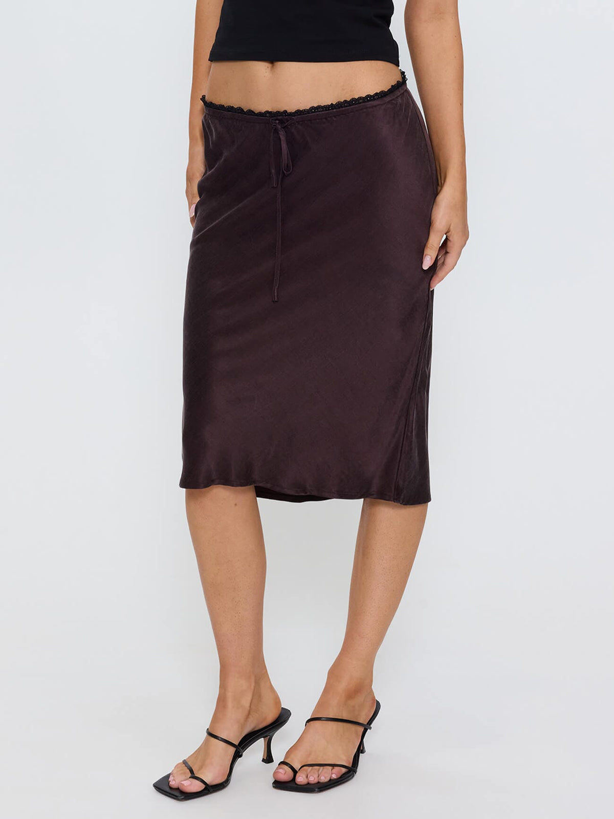 Adele Bias Midi Skirt - Postal Brown 4