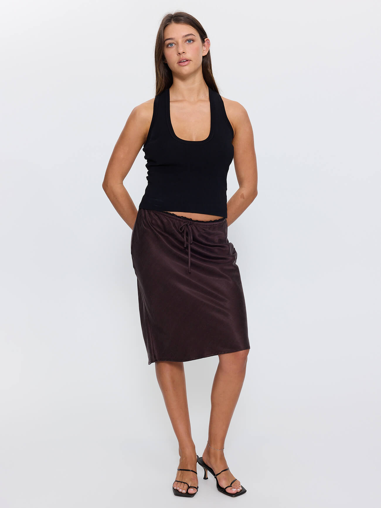 Adele Bias Midi Skirt - Postal Brown 4