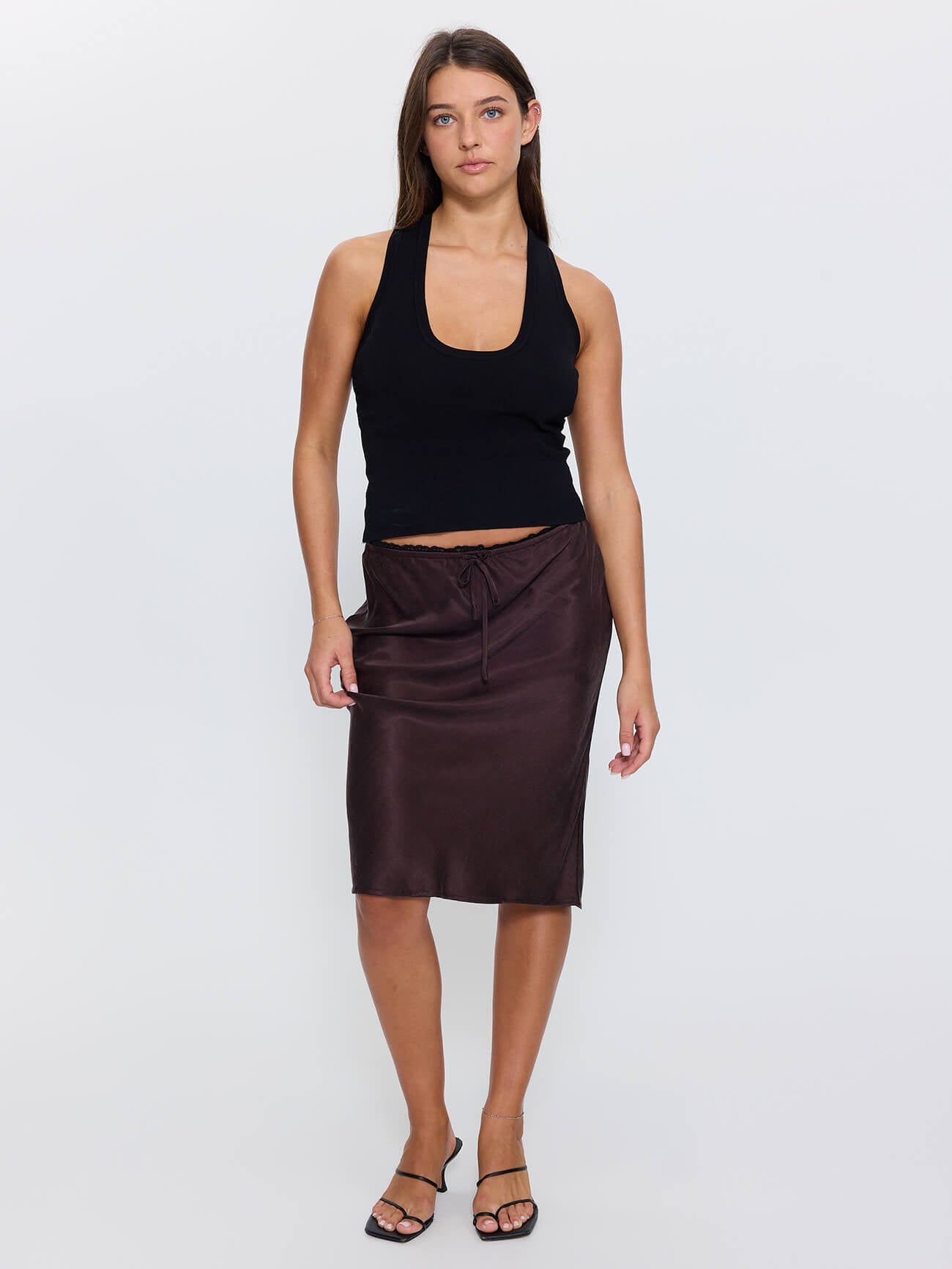 Adele Bias Midi Skirt - Postal Brown 4
