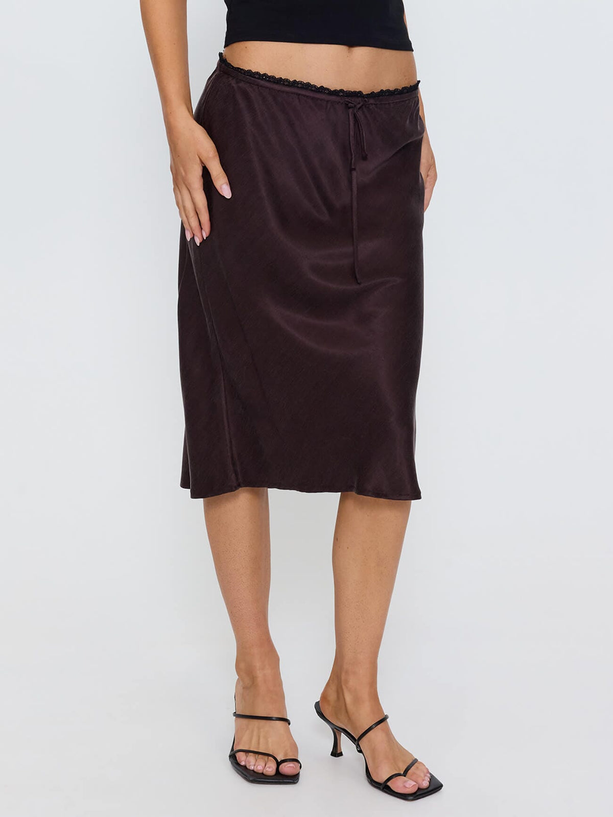 Adele Bias Midi Skirt - Postal Brown 4