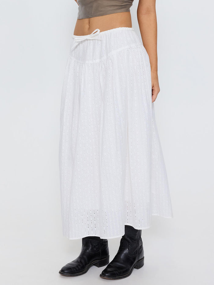 Jules Broderie Anglaise Midi Skirt - White 4