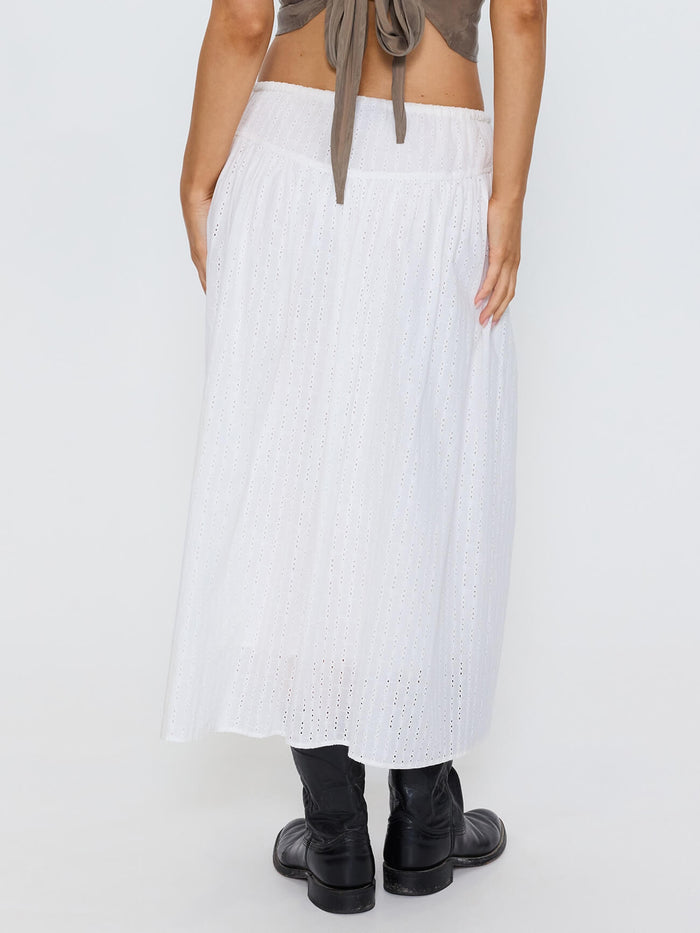 Jules Broderie Anglaise Midi Skirt - White 4