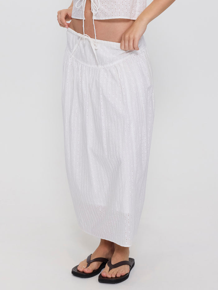 Jules Broderie Anglaise Midi Skirt - White 4