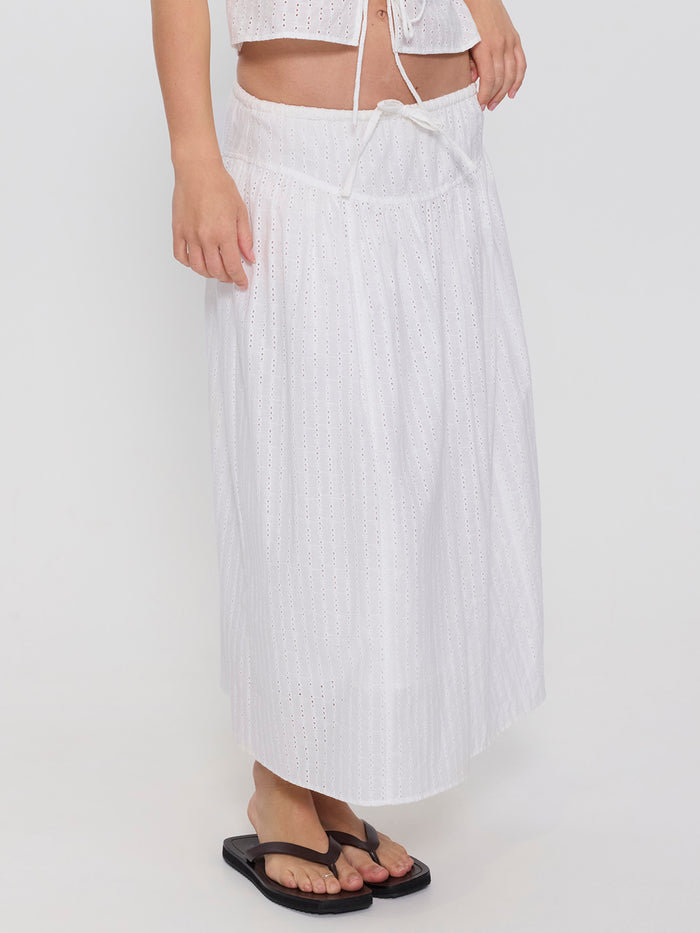 Jules Broderie Anglaise Midi Skirt - White 4