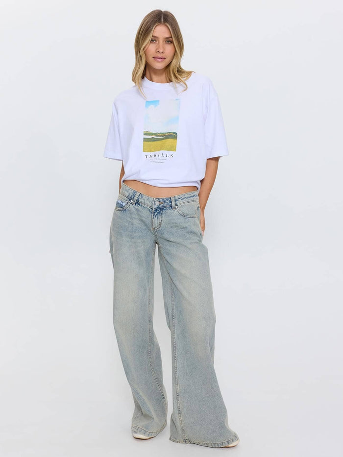 Wren Super Low Wide Leg Jean - Light Granite Blue 4